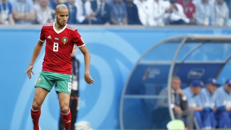 Karim El Ahmadi in de basis bij Marokko tegen Portugal